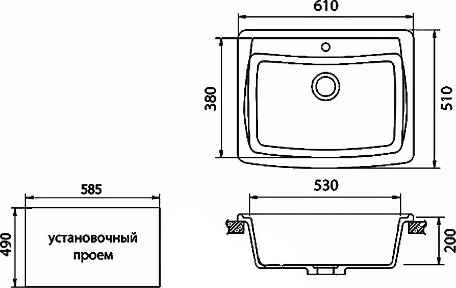 Кухонная мойка GranFest Standart GF-S605 песочный