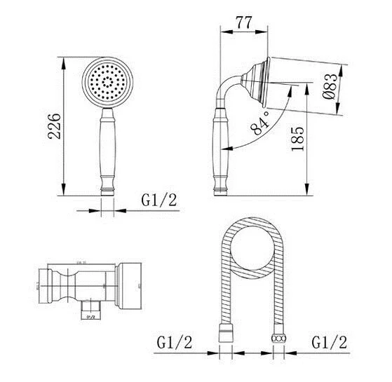 Душевой гарнитур Caprigo Parts 99-562-crm хром