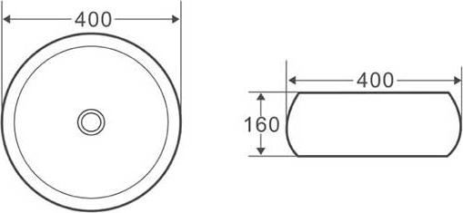 Раковина накладная 40 см Belbagno BB1065