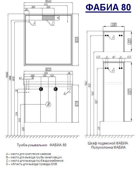 Тумба под раковину Акватон Фабиа 1A166601FBAC0 зеленый, коричневый