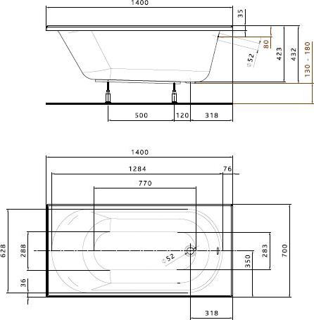 Акриловая ванна KOLO Opal Plus XWP1240000