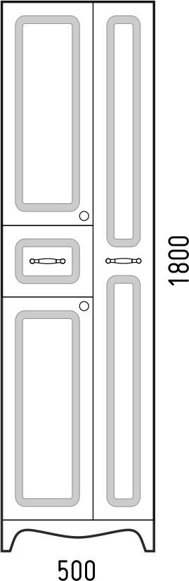 Шкаф пенал Corozo Классика 50 SD-00000337 Белый