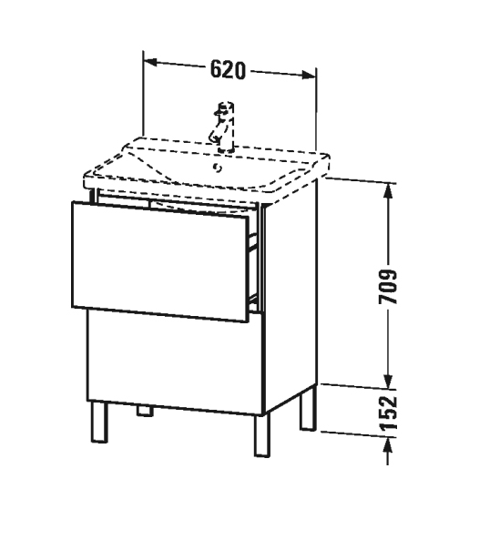 Тумба под раковину 62 см Duravit L-Cube LC660002222,белая