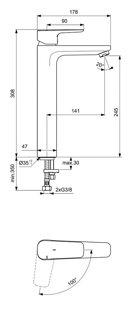 Смеситель для раковины Ideal Standard Ceraplan III B0971AA хром