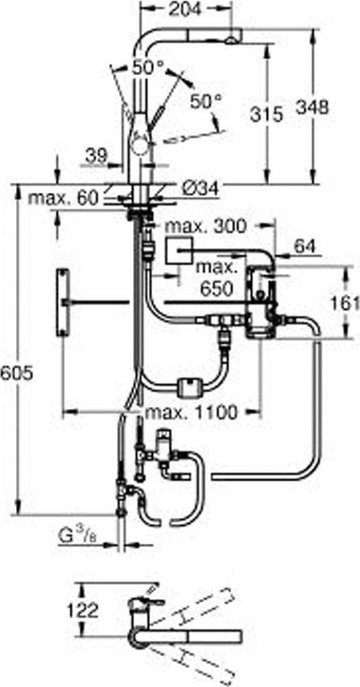 Смеситель для кухонной мойки Grohe Essence Foot Control 30311000