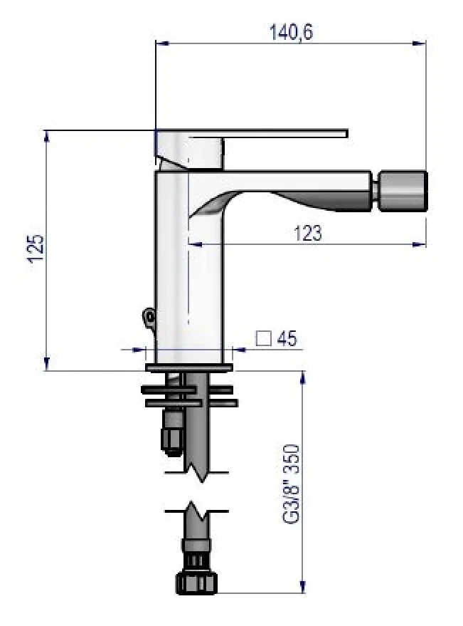 Смеситель для биде AQG Alpha 01ALP200NG черный