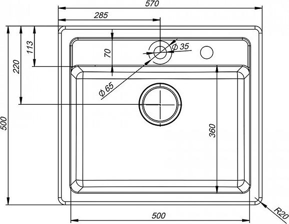 Кухонная мойка Iddis Vane G V05W571i87, белый