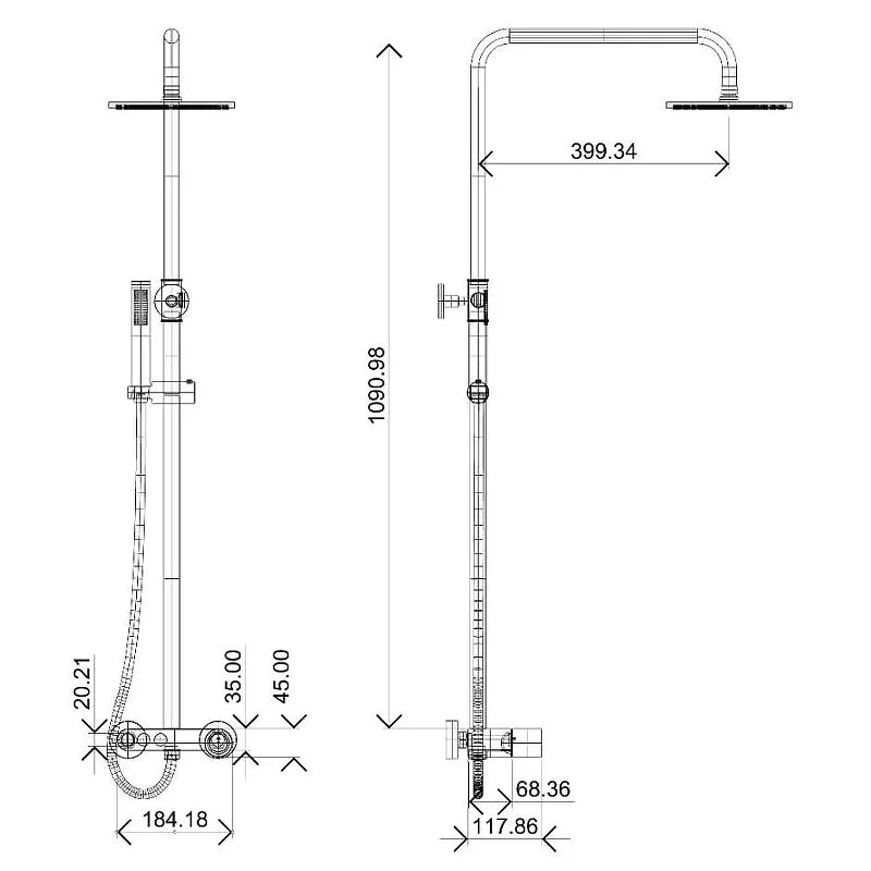 Душевая система Boheme Stick 128-BG.2 золото, черный