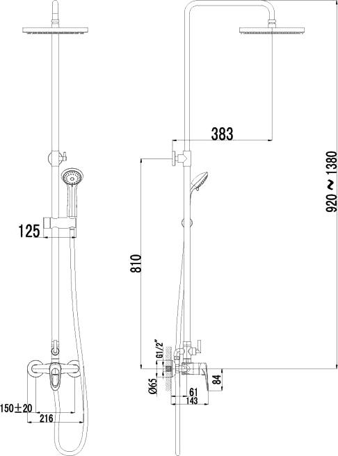 Душевая стойка Lemark Omega LM3160C