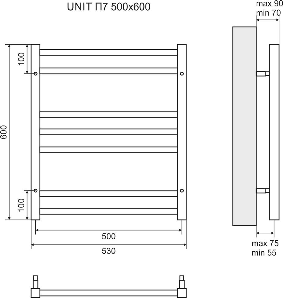 Полотенцесушитель электрический 50x60 см Lemark Unit LM45607E П7, левый/правый