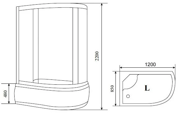 Душевая кабина Timo Standart T-1120 P L