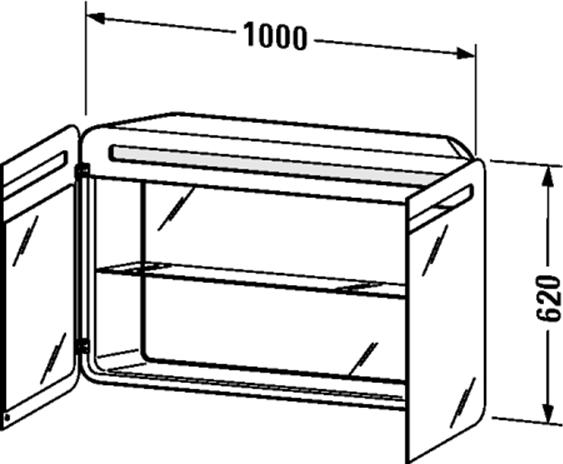 Зеркальный шкаф 100 см Duravit PuraVida PV942508585