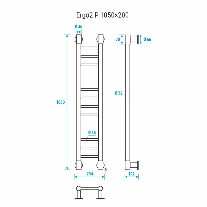 Полотенцесушитель электрический Energy Ergo2 P EETRERGO2P1052R903M белый