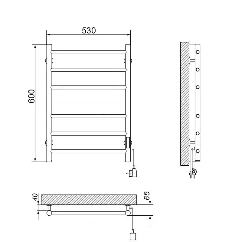 Полотенцесушитель электрический Ника Way-2 WAY-2 60/50 бел U белый