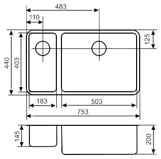 Кухонная мойка Reginox Ohio 43206 хром