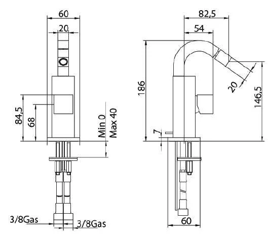 Смеситель для биде Bandini Ice Cube 752220PN01LW хром, коричневый