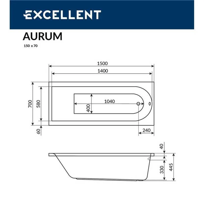 Акриловая ванна Excellent AURUM WAEX.AUR15.AERO.CR белый