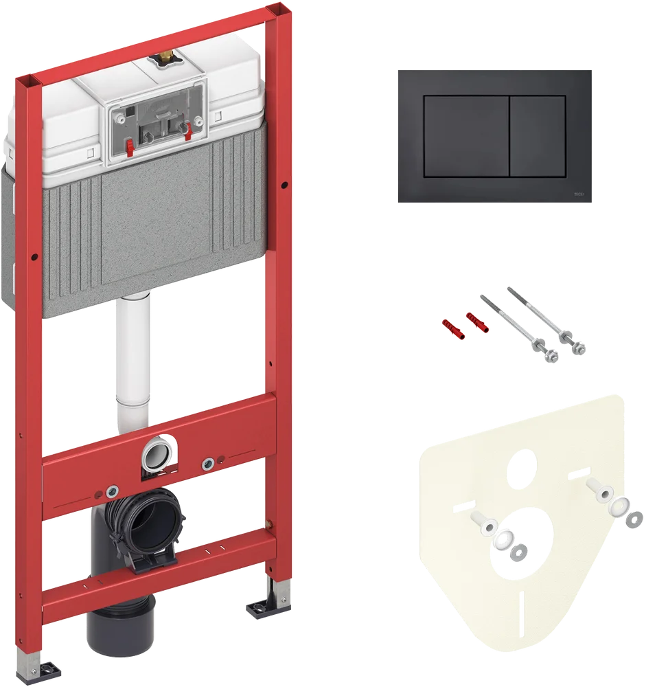 Система инсталляции для унитазов Tece Base 9400414 кнопка смыва чёрная матовая