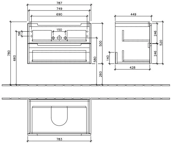 Тумба под раковину Villeroy&Boch Subway 2.0 A69600DH белый