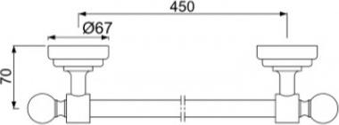 Полотенцедержатель 45см Jaquar Queen's AQN-CHR-7711A хром