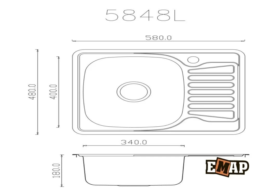 Кухонная мойка Emar ЕМ-5848 хром