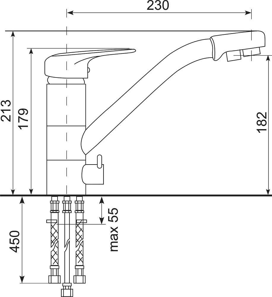 Комплект Мойка кухонная Domaci Солерно DP 780-07 уголь + Смеситель UQ-010-07 уголь