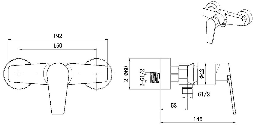 Смеситель для душа Allen Brau Eclipse 5.E1004-31 черный матовый