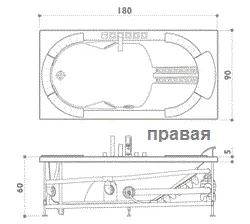 Акриловая ванна Jacuzzi J-Sha 9C43-359 Dx белый