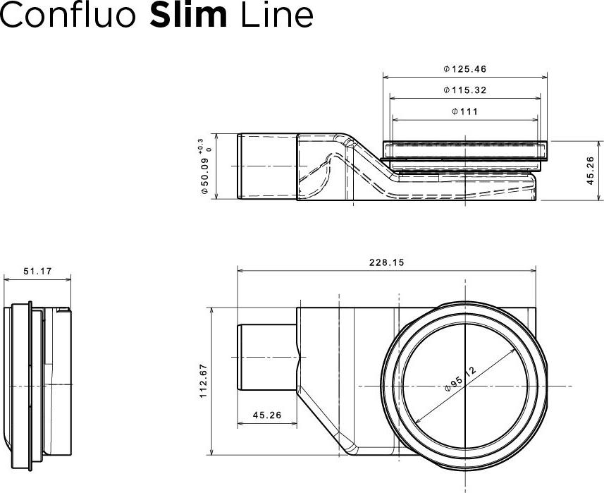 Душевой лоток Pestan Confluo Slim Line 450+ 13100023, хром