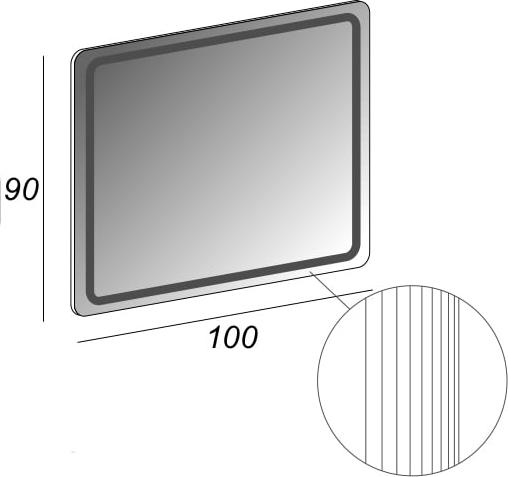 Зеркало Cezares 54352 c LED-подсветкой 100х90