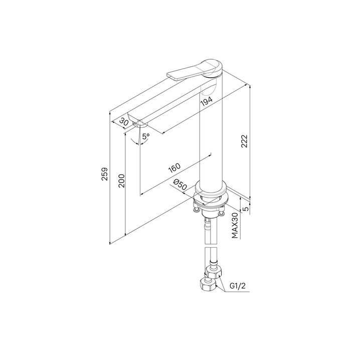 Смеситель для раковины Iddis Parker PARBL01i01 черный матовый