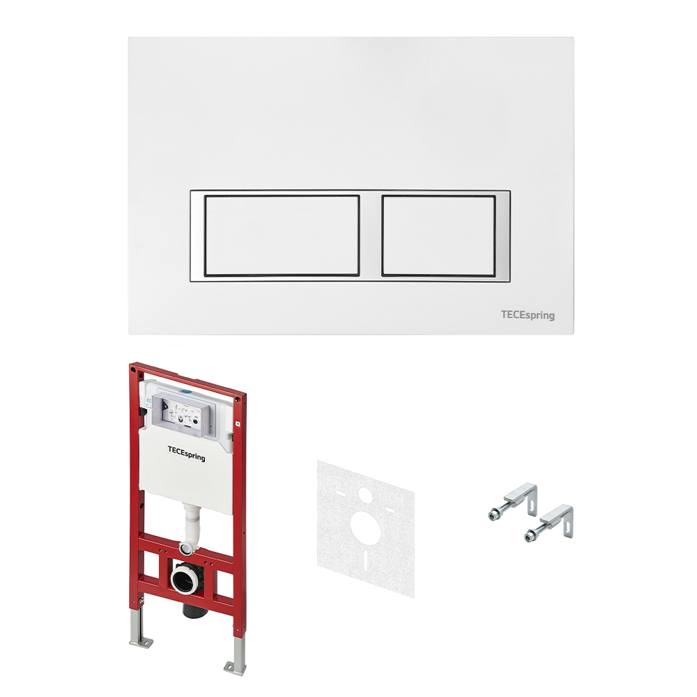 Система инсталляции для унитазов Tece TECEspring S955203 с кнопкой смыва, белый
