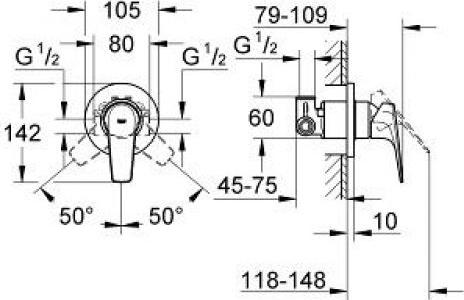 Смеситель для душа Grohe BauFlow 29046000 хром