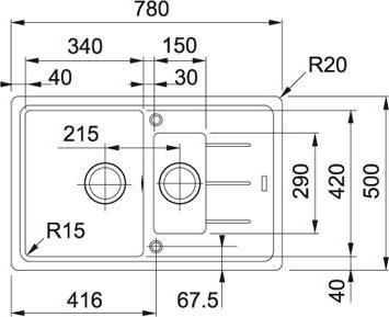 Кухонная мойка 78 см Franke Basis BFG 651-78 114.0296.633, ваниль