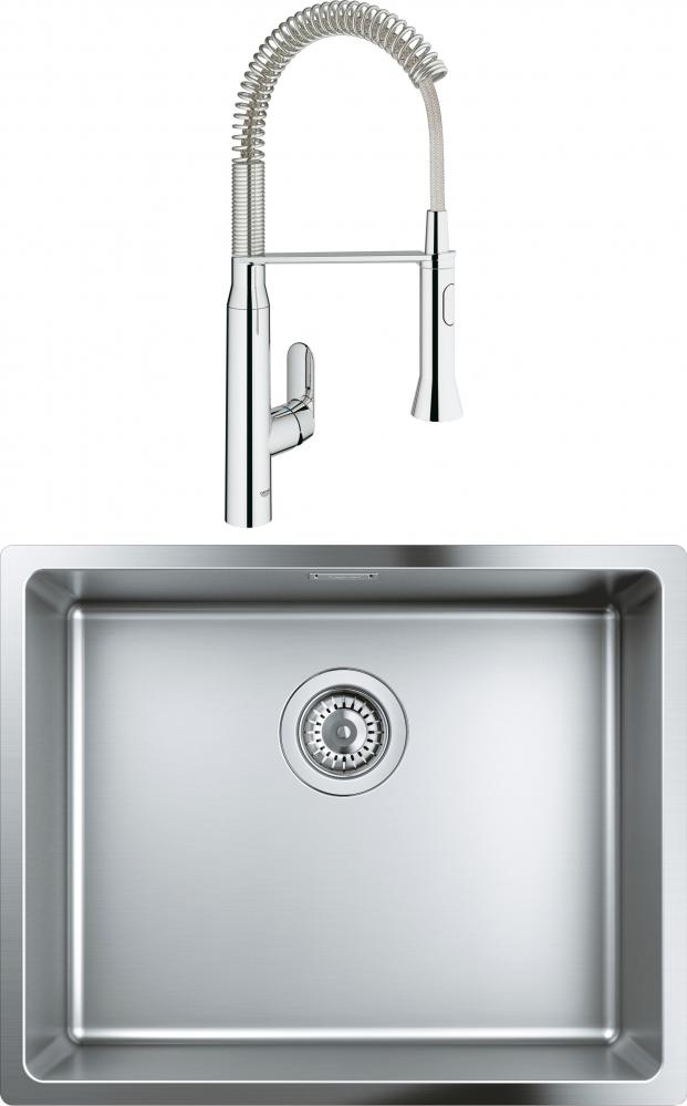 Комплект Кухонная мойка Grohe K700U 31574SD0 + Смеситель Grohe K7 31379000 для кухонной мойки