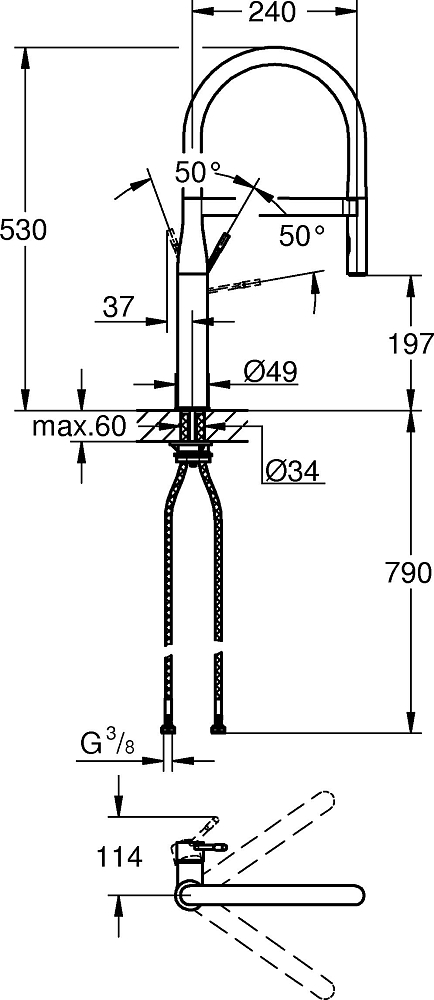 Смеситель Grohe Essence New 30294000 для кухонной мойки