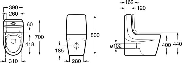 Фронтальная спинка для бачка Roca Khroma 80165AF6T, белая