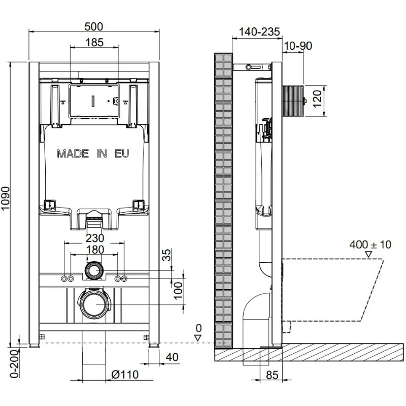 Комплект инсталляция OLI 80 Eco с унитазом Point Афина PN41041, сиденье микролифт, клавиша OLI Slim, цвет черный, 886914SLO3+PN41041