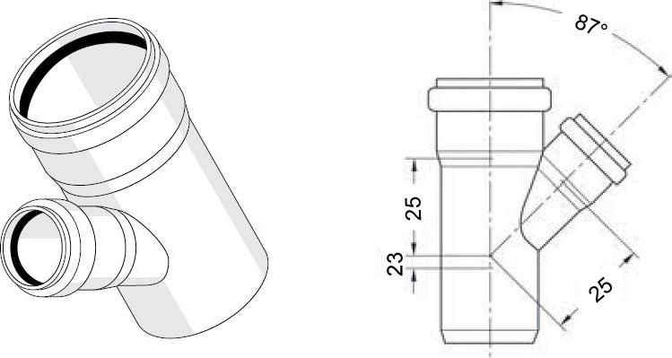 Тройник Rehau Raupiano Plus 87° 40/40