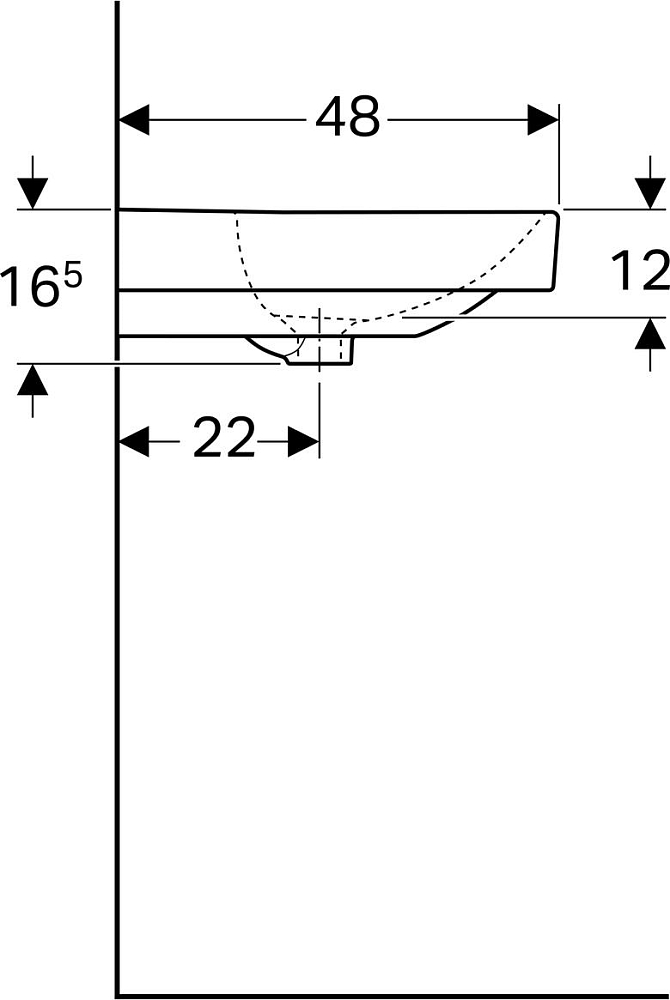 Раковина 48x90 Geberit Smyle Square 500.251.01.1, белый