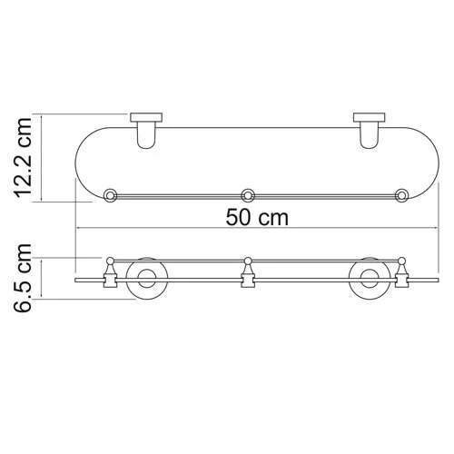 Полка WasserKRAFT Isen К-4000 K-4044 хром