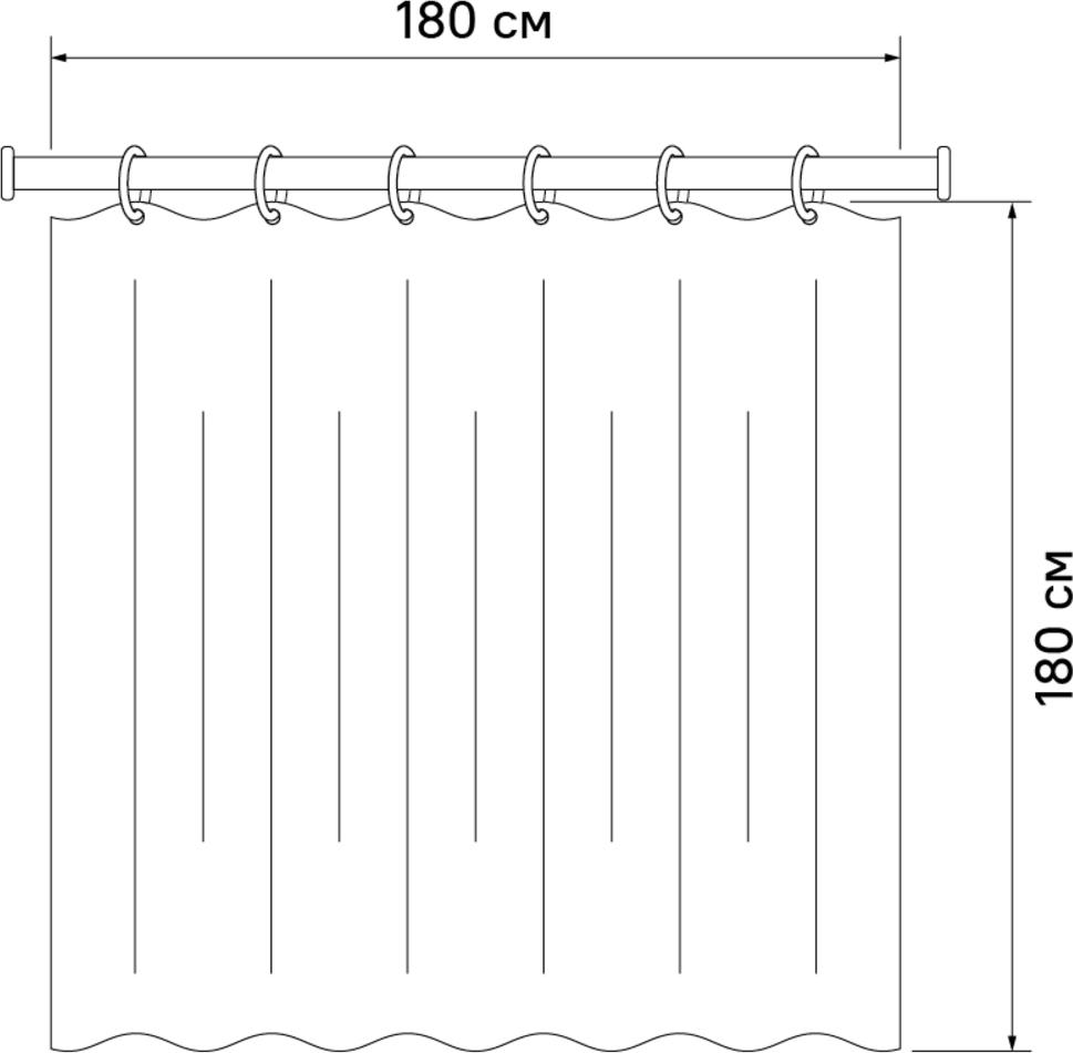 Шторка для ванной 180х180 см Iddis Promo P32PV11i11, зелёный/синий