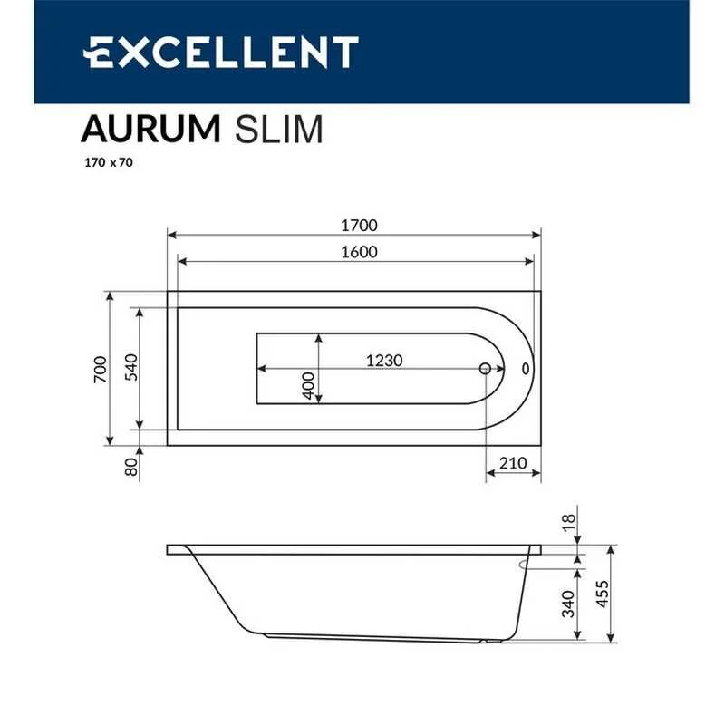 Акриловая ванна Excellent AURUM WAEX.AUR17WHS белый