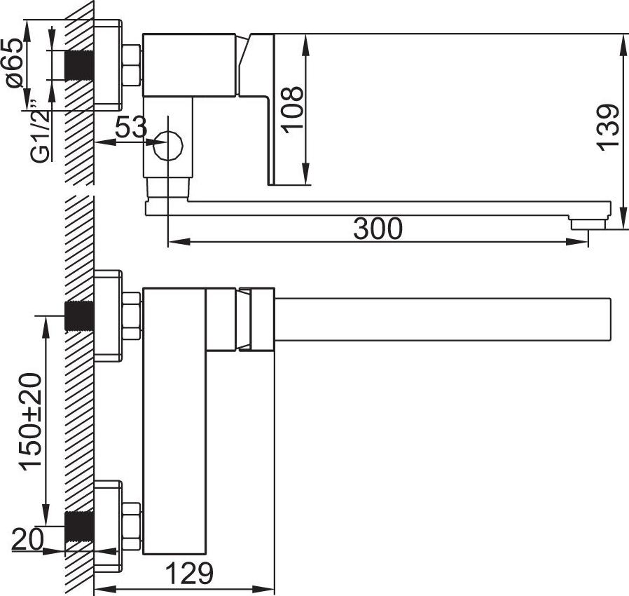 Смеситель для ванны с душем Iddis Hunk VM33147T12K, хром