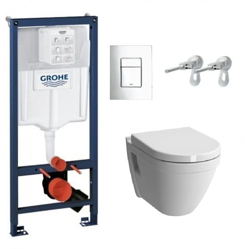 Инсталляция Grohe с унитазом Vitra S50 5318B003-0075, сиденье микролифт, комплект 38775001/5318B003-0075/94-003-009