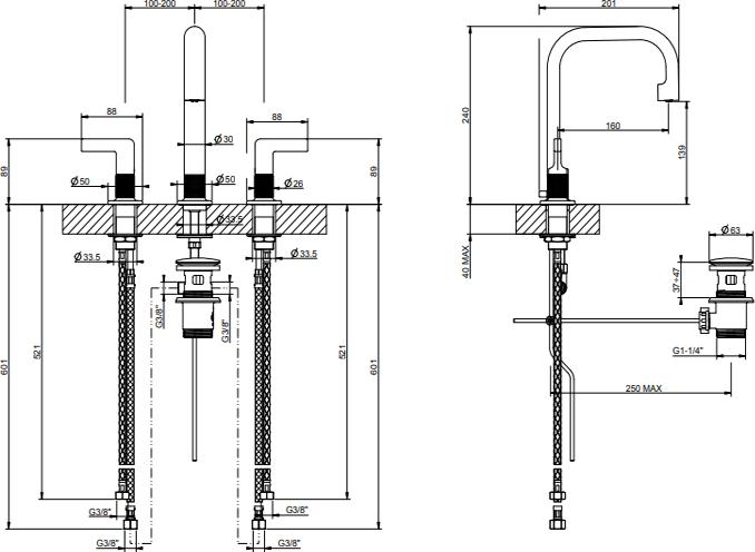 Смеситель для раковины Gessi Inciso 58013#031, хром