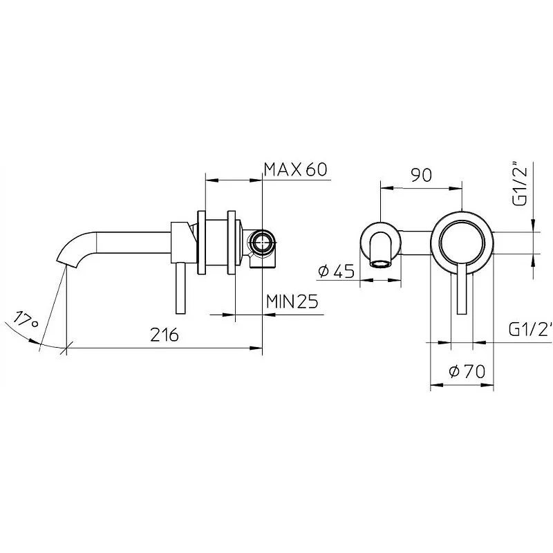 Смеситель для раковины Bossini Oki Z005302.073 черный