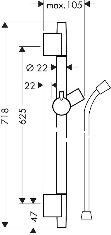 Душевая штанга Hansgrohe Unica 28632340 черный