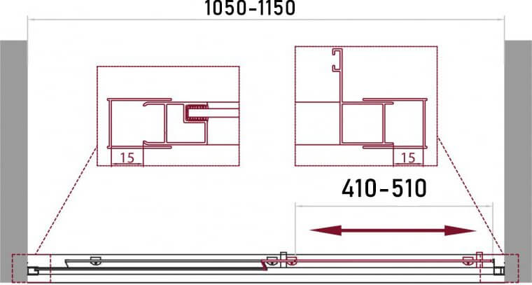 Душевая дверь в нишу BelBagno UNIQUE-BF-1-100/115-M-Cr