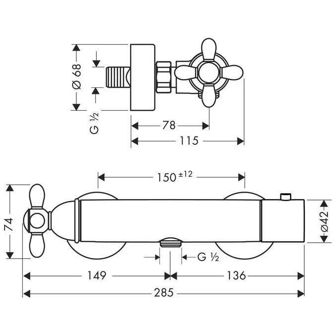 Смеситель для душа Axor Carlton 17261090 золото, хром